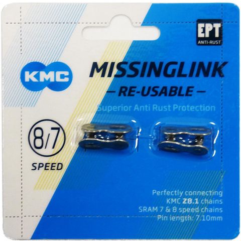 Kmc KMC Missinglink 7/8R EPT Kettenschloss 2 Stück für Ketten 7,1mm silber