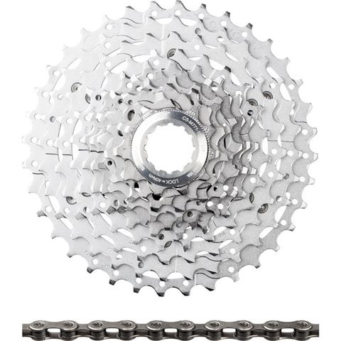 Shimano Shimano XT Kassette CS-M771-10 + Kette CN-HG95 10-fach Verschleißset silber 116 11-36