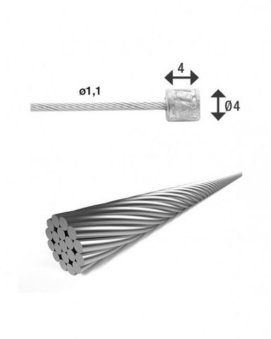 XLC XLC Schaltinnenzug Ø 1,1/ 3000mm 1 Nippel Ø4x4mm