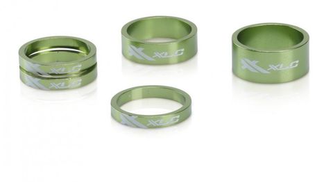 XLC XLC A-Head Spacer-Set AS-A02 3 x 5, 1 x 10, 1 x 15, 1 1/8" limegreen