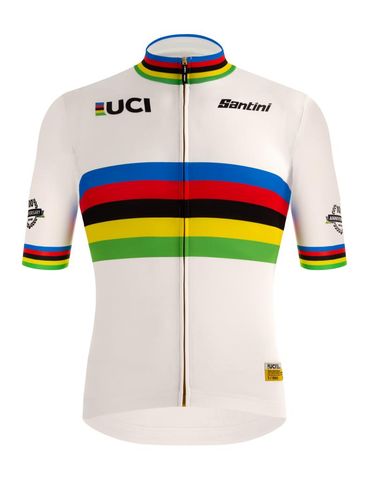 Santini Koleksiyonluk Santini Limited Edition UCI Road World Championships Centenary Gold Bisiklet Forması RE94075CGOLD - Beyaz / XS