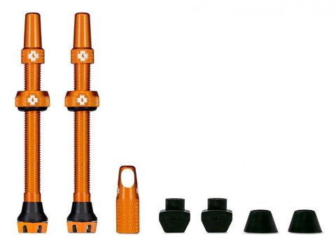 Muc Off MucOff Muc-Off Tubeless Ventil Kit V2 MTB & Rennrad 44 mm Orange - 7075 Aluminium