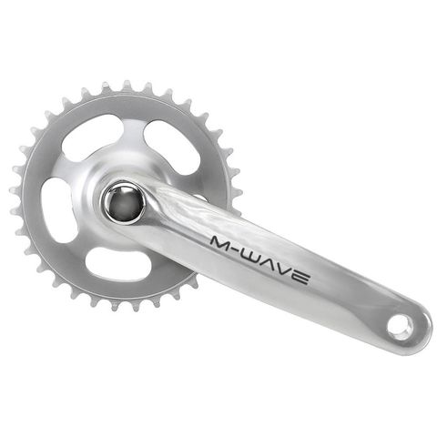 M-Wave M-Wave Mighty Kettenradgarnitur 1-fach 38 Zähne - Aluminium-Kurbel 170 mm, Stahl-Kettenblatt, Vierkant-JIS, silber