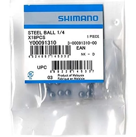 Shimano Shimano 1/4'' Çelik Bisiklet Arka Göbek Bilyesi 18 Adet