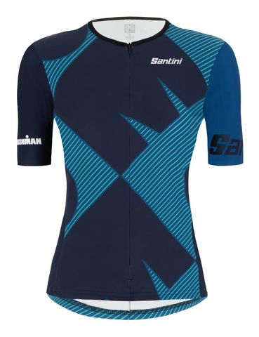 Santini Santini Ironman Sleeved Tritop Kadın Triathlon Üst Forma 9I65SS00CUPIO Water - Lacivert / L