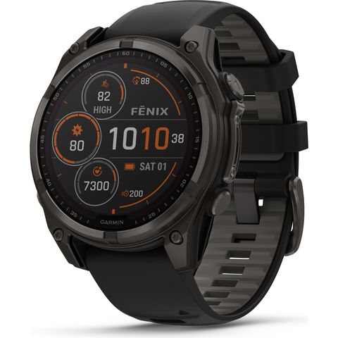 Garmin Garmin Fenix 8 Solar Sapphire Titan GPS 47 mm Multisport-Smartwatch graphit-carbongrau