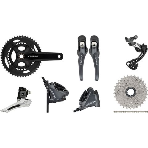 Shimano Shimano GRX RX810 Gruppe 2x11 31-48 schwarz Shimano Road 11-30 Anlöt Shimano Road 170,0 mm ohne