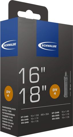 Schwalbe Schwalbe DV4 Schlauch 16/18 Zoll - 32 mm - schwarz - Größe 28/37-340/355