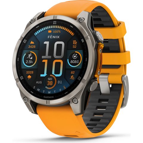 Garmin Garmin fenix 8 AMOLED Sapphire Titan GPS 47 mm Multisport-Smartwatch graphit-titanium