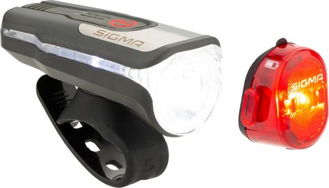 Sigma Sigma Aura 80 Frontlicht + Nugget II Rücklicht LED Beleuchtungsset m. StVZO schwarz